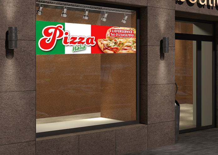 PVC-Banner oder Klebefolie PIZZA ITALIA personalisierbar