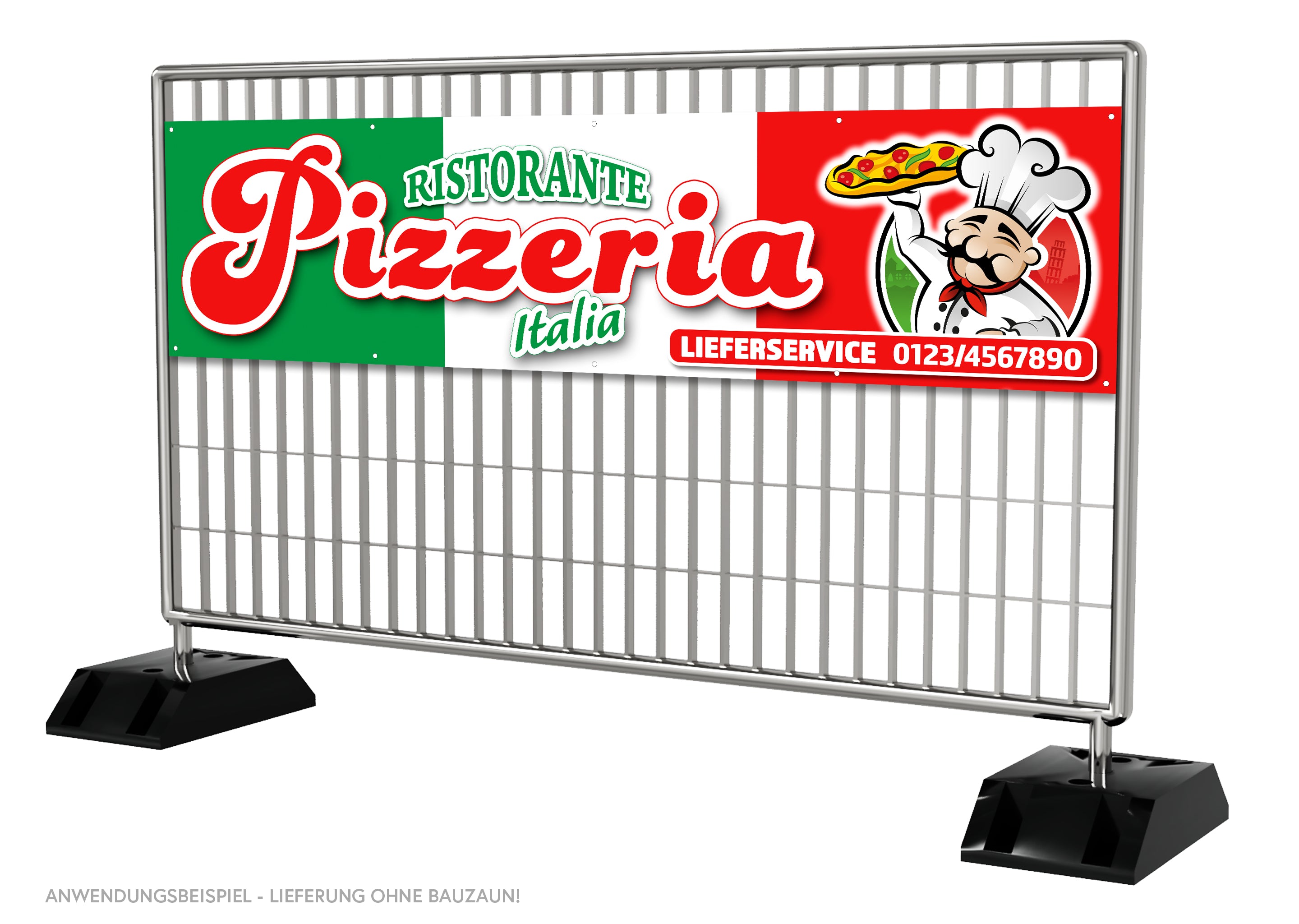 PVC-Banner oder Klebefolie PIZZA ITALIA personalisierbar