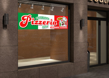 PVC-Banner oder Klebefolie PIZZA ITALIA personalisierbar - 0