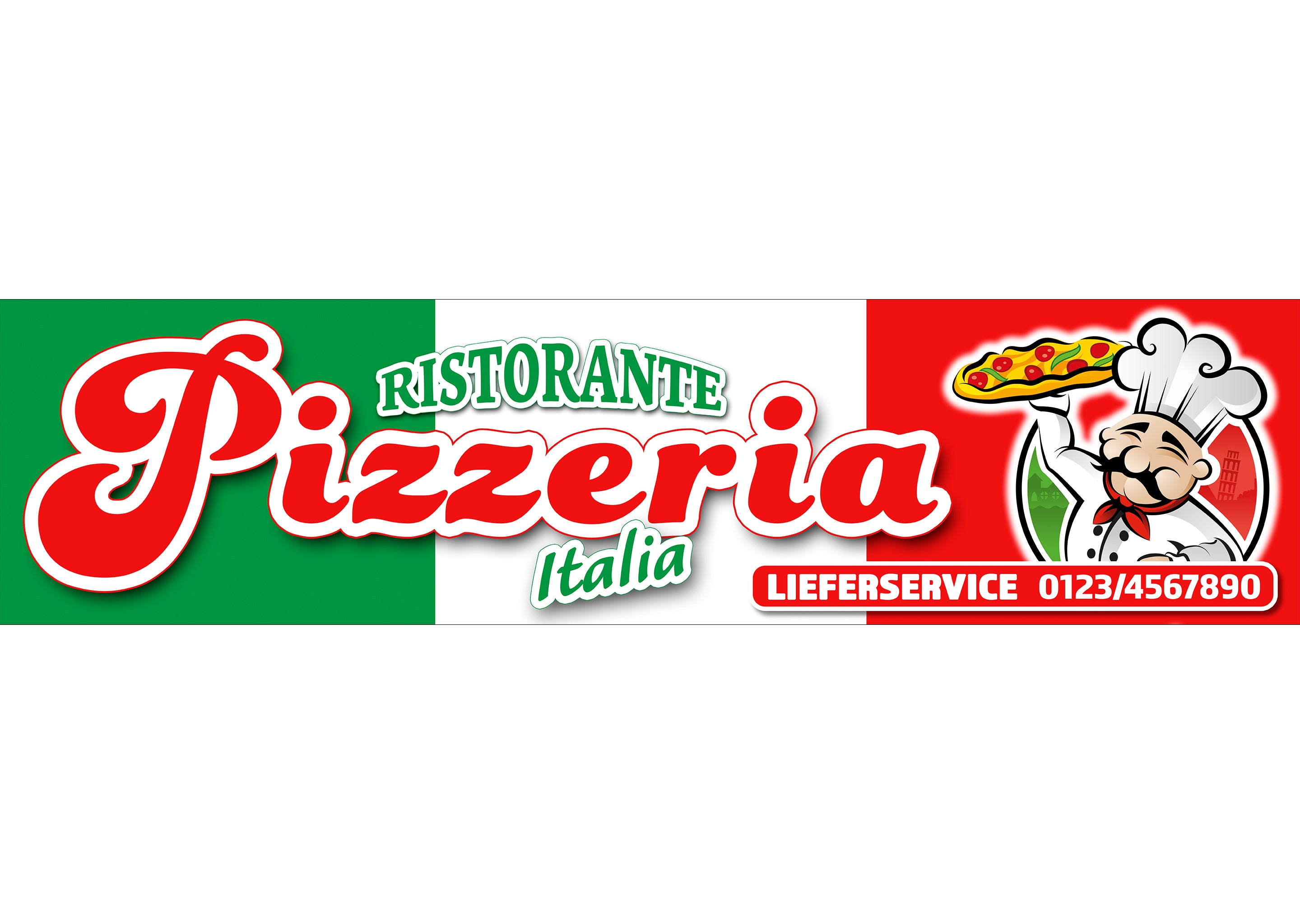 PVC-Banner oder Klebefolie PIZZA ITALIA personalisierbar-1