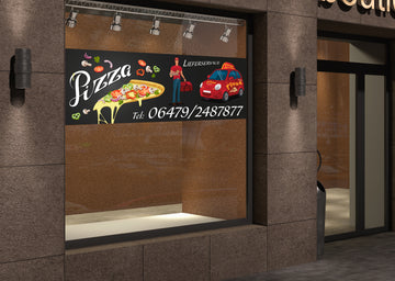 PVC-Banner oder Klebefolie PIZZA LIEFERSERVICE personalisierbar - 0