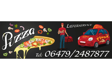 PVC-Banner oder Klebefolie PIZZA LIEFERSERVICE personalisierbar