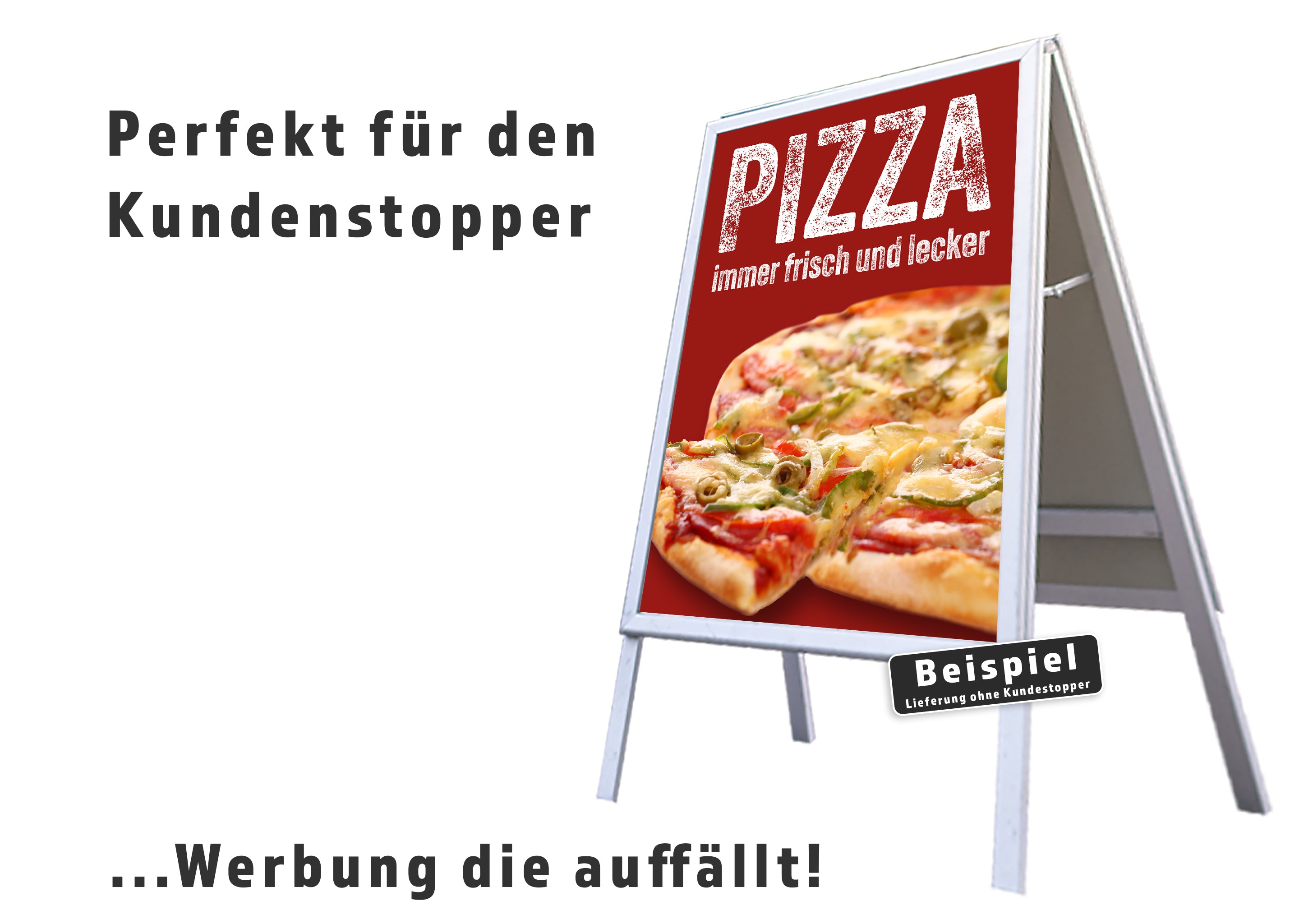 Klebefolie oder Fotokarton PIZZA immer frisch und lecker