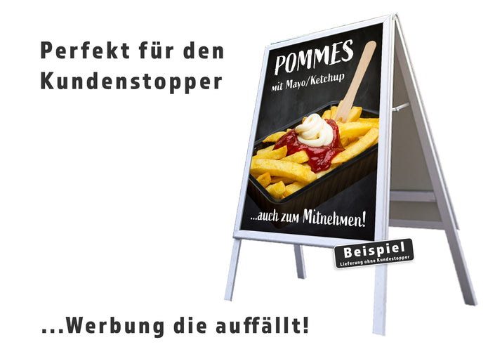 Klebefolie oder Fotokarton POMMES MIT MAYO/KETCHUP