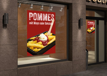 Klebefolie oder Fotokarton POMMES MIT MAYO ODER KETCHUP - 0