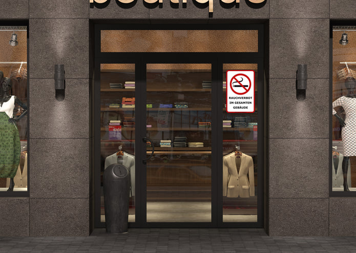 Klebefolie RAUCHEN VERBOTEN im ges. Gebäude - Konturschnitt