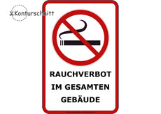 Klebefolie RAUCHEN VERBOTEN im ges. Gebäude - Konturschnitt-1