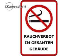 Klebefolie RAUCHEN VERBOTEN im ges. Gebäude - Konturschnitt