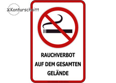 Klebefolie RAUCHVERBOT auf dem gesamten Gelände - Konturschnitt-1
