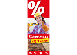 PVC-Banner oder Klebefolie RÄUMUNGSVERKAUF UMBAU