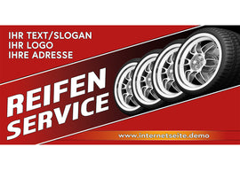 PVC-Banner oder Klebefolie REIFENSERVICE personalisierbar