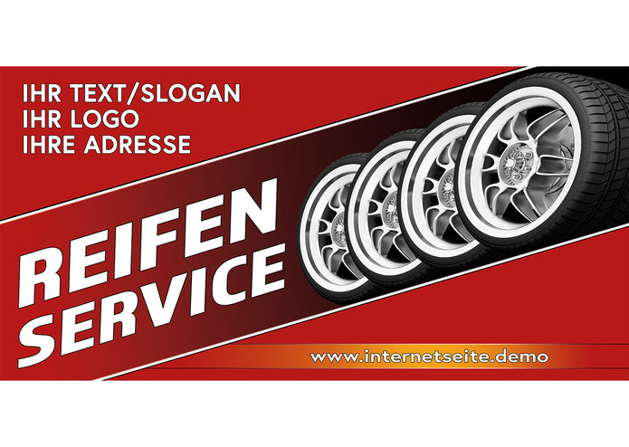 PVC-Banner oder Klebefolie REIFENSERVICE personalisierbar