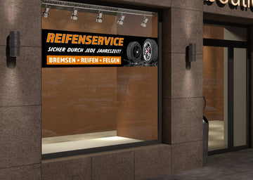 PVC-Banner oder Klebefolie REIFENSERVICE - BREMSEN, REIFEN, FELGEN - 0