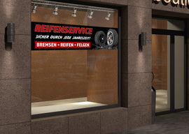 PVC-Banner oder Klebefolie REIFENSERVICE - BREMSEN, REIFEN, FELGEN - 0