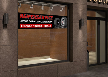 PVC-Banner oder Klebefolie REIFENSERVICE - BREMSEN, REIFEN, FELGEN - 0