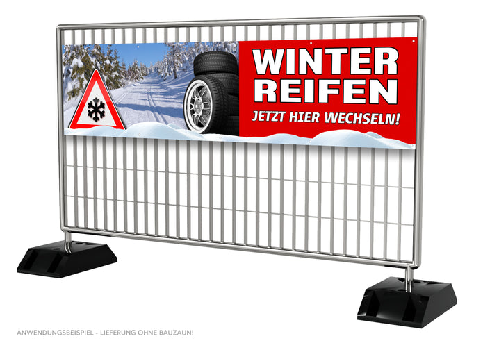 PVC-Banner oder Klebefolie REIFENSERVICE WINTERREIFEN Schneelandschaft