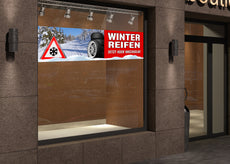 PVC-Banner oder Klebefolie REIFENSERVICE WINTERREIFEN Schneelandschaft-2