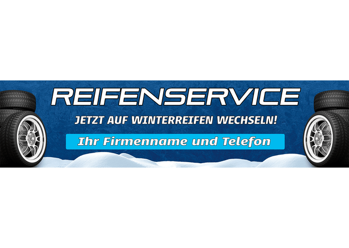 PVC-Banner oder Klebefolie REIFENSERVICE WINTERREIFEN personalisierbar