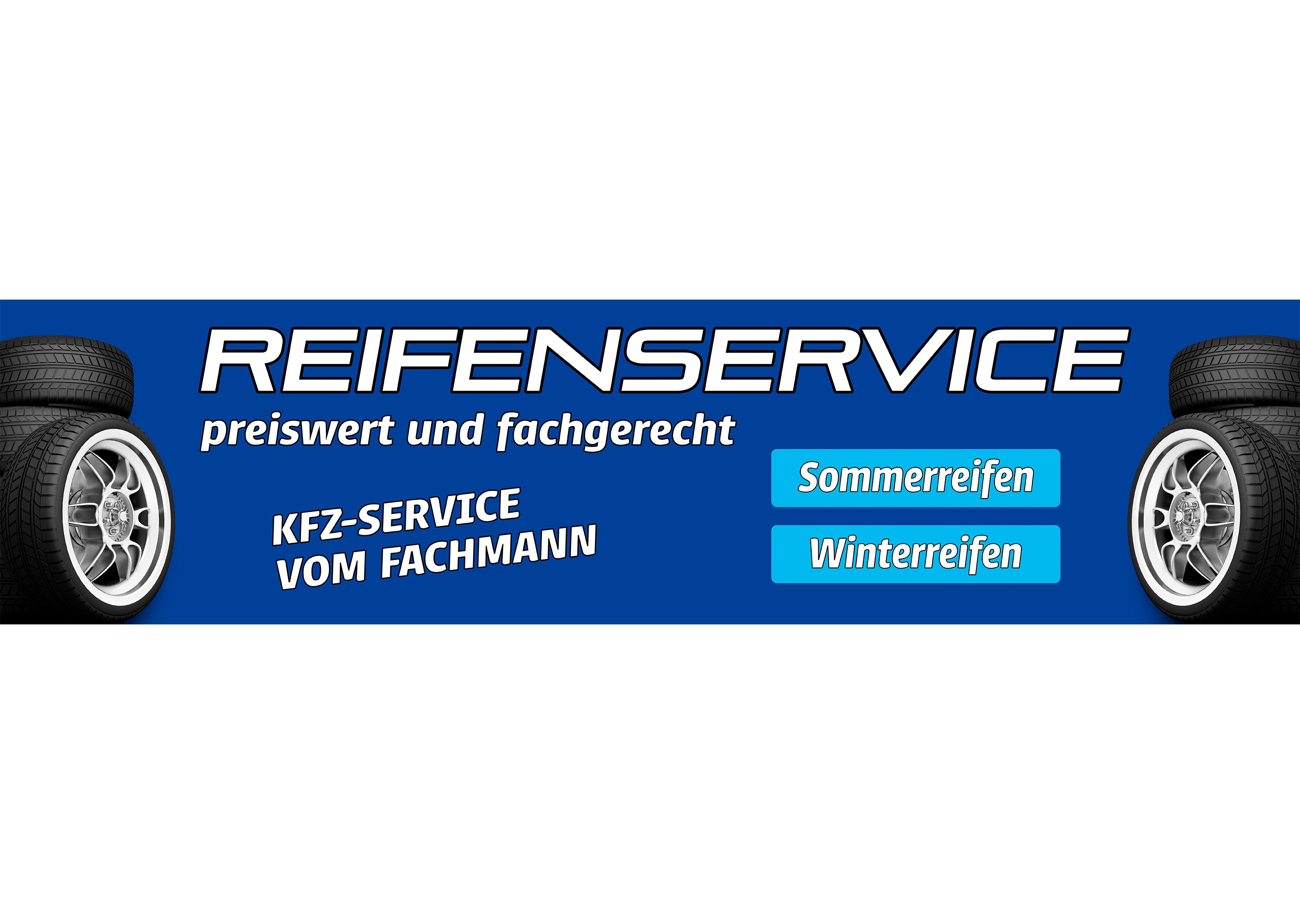 PVC-Banner oder Klebefolie REIFENSERVICE - KFZ-SERVICE blau