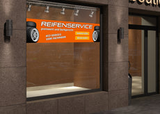 PVC-Banner oder Klebefolie REIFENSERVICE - KFZ-SERVICE orange-2