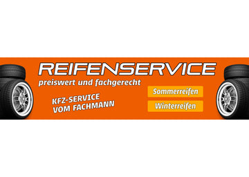 PVC-Banner oder Klebefolie REIFENSERVICE - KFZ-SERVICE orange