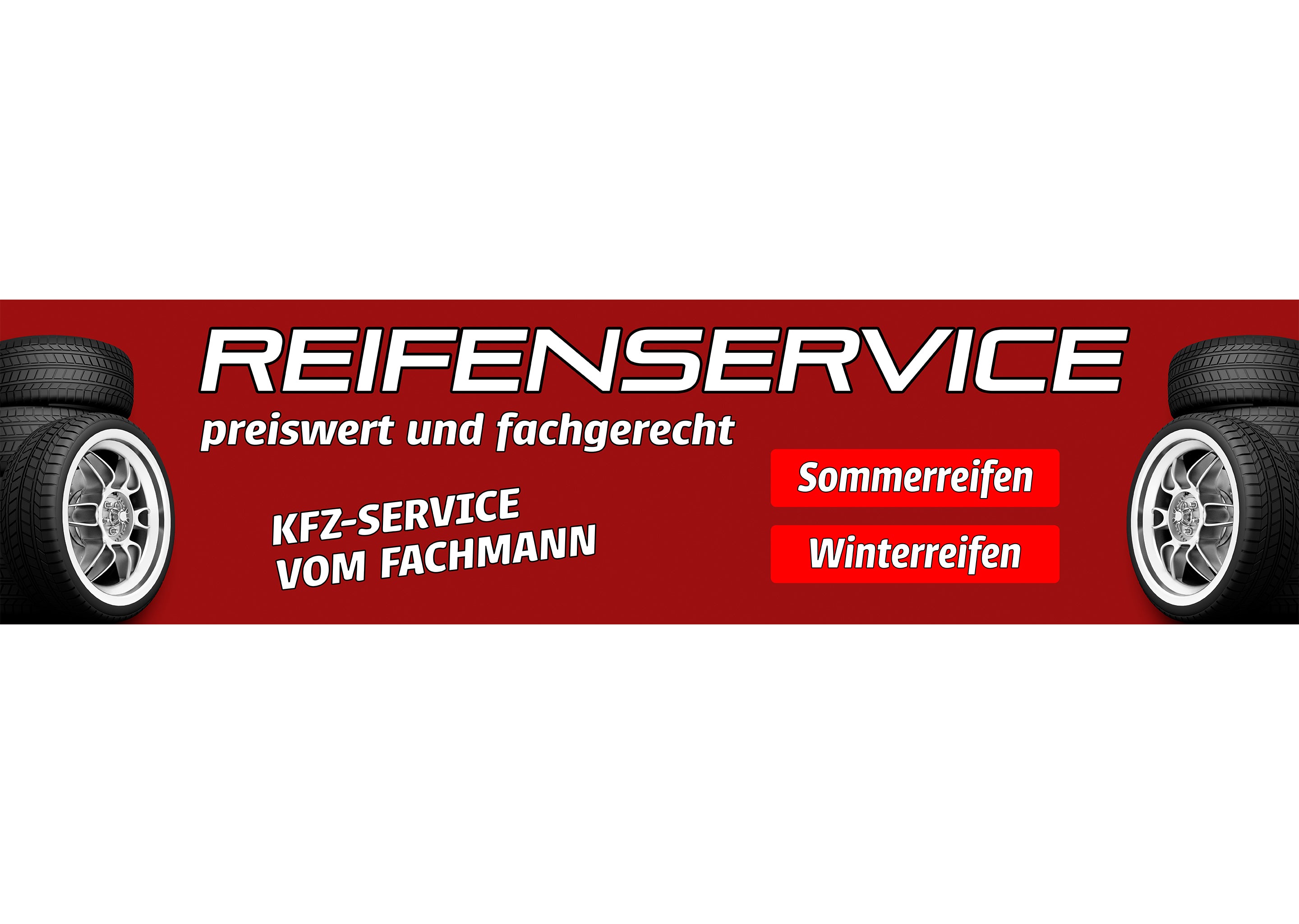 PVC-Banner oder Klebefolie REIFENSERVICE - KFZ-SERVICE rot