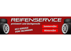 PVC-Banner oder Klebefolie REIFENSERVICE - KFZ-SERVICE rot-1