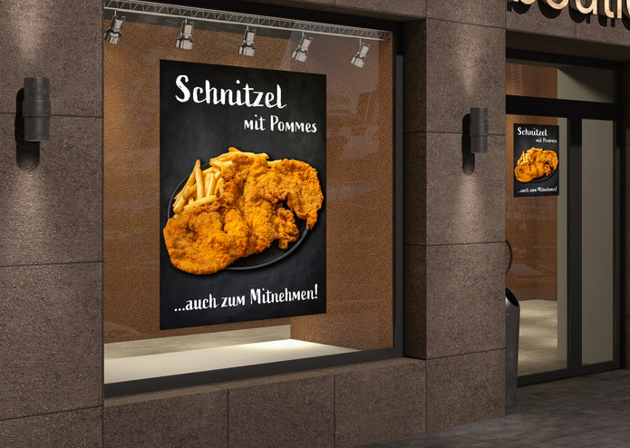 Klebefolie oder Fotokarton SCHNITZEL MIT POMMES