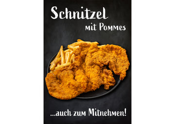 Klebefolie oder Fotokarton SCHNITZEL MIT POMMES