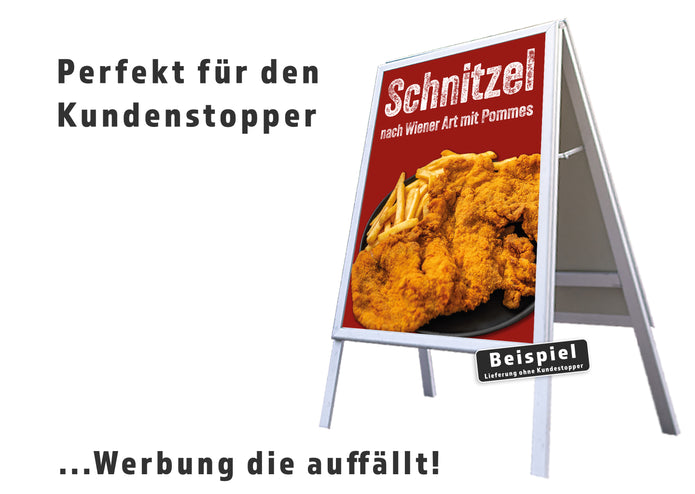 Klebefolie oder Fotokarton SCHNITZEL NACH WIENER ART MIT POMMES