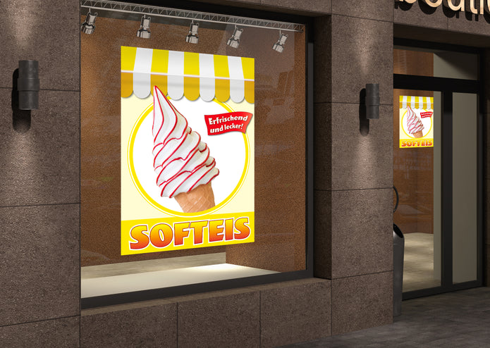 Klebefolie oder Fotokarton SOFTEIS ERFRISCHEND LECKER