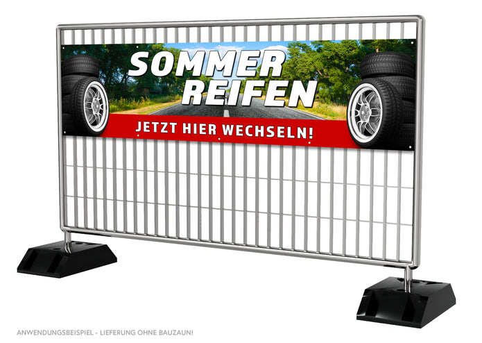 PVC-Banner oder Klebefolie SOMMERREIFEN JETZT HIER WECHSELN