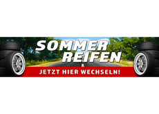 PVC-Banner oder Klebefolie SOMMERREIFEN JETZT HIER WECHSELN-1