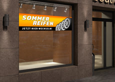 PVC-Banner oder Klebefolie SOMMERREIFEN JETZT HIER WECHSELN-2