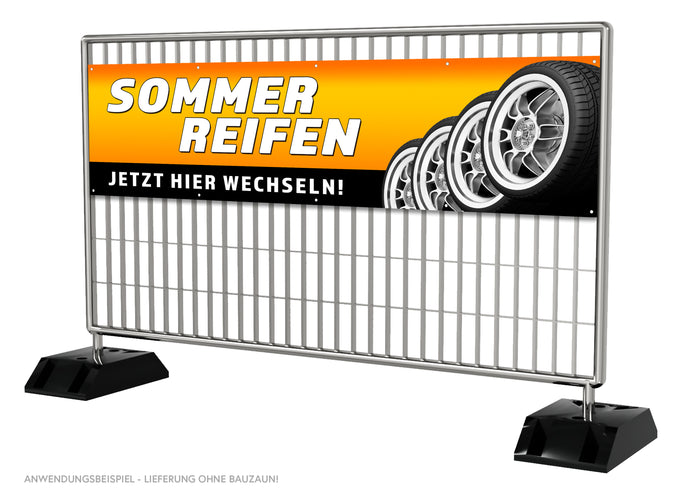 PVC-Banner oder Klebefolie SOMMERREIFEN JETZT HIER WECHSELN