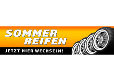 PVC-Banner oder Klebefolie SOMMERREIFEN JETZT HIER WECHSELN-1