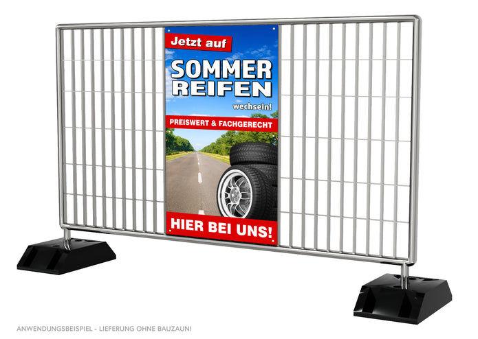 PVC-Banner oder Klebefolie JETZT AUF SOMMERREIFEN WECHSELN!
