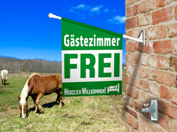 Fahne GÄSTEZIMMER FREI inkl. Halterung - 0