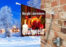 Fahne GLÜHWEIN inkl. Halterung-2