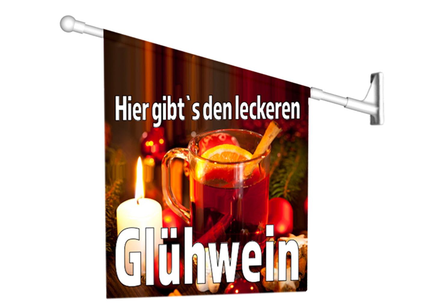 Fahne GLÜHWEIN inkl. Halterung