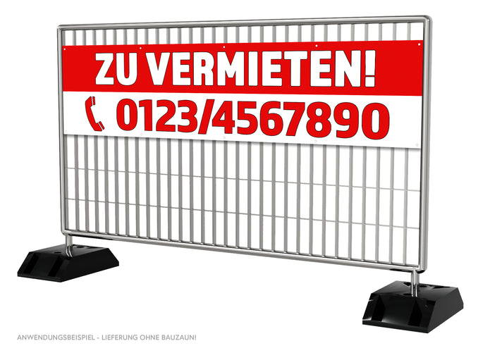 PVC-Banner oder Klebefolie ZU VERMIETEN personalisierbar