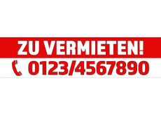 PVC-Banner oder Klebefolie ZU VERMIETEN personalisierbar-1
