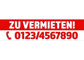 PVC-Banner oder Klebefolie ZU VERMIETEN personalisierbar