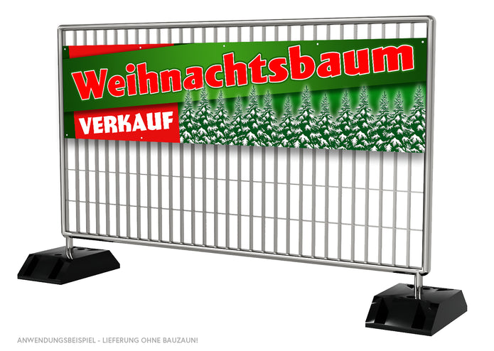 PVC-Banner oder Klebefolie WEIHNACHTSBAUM VERKAUF rot/grün V2