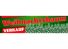 PVC-Banner oder Klebefolie WEIHNACHTSBAUM VERKAUF rot/grün V2-1